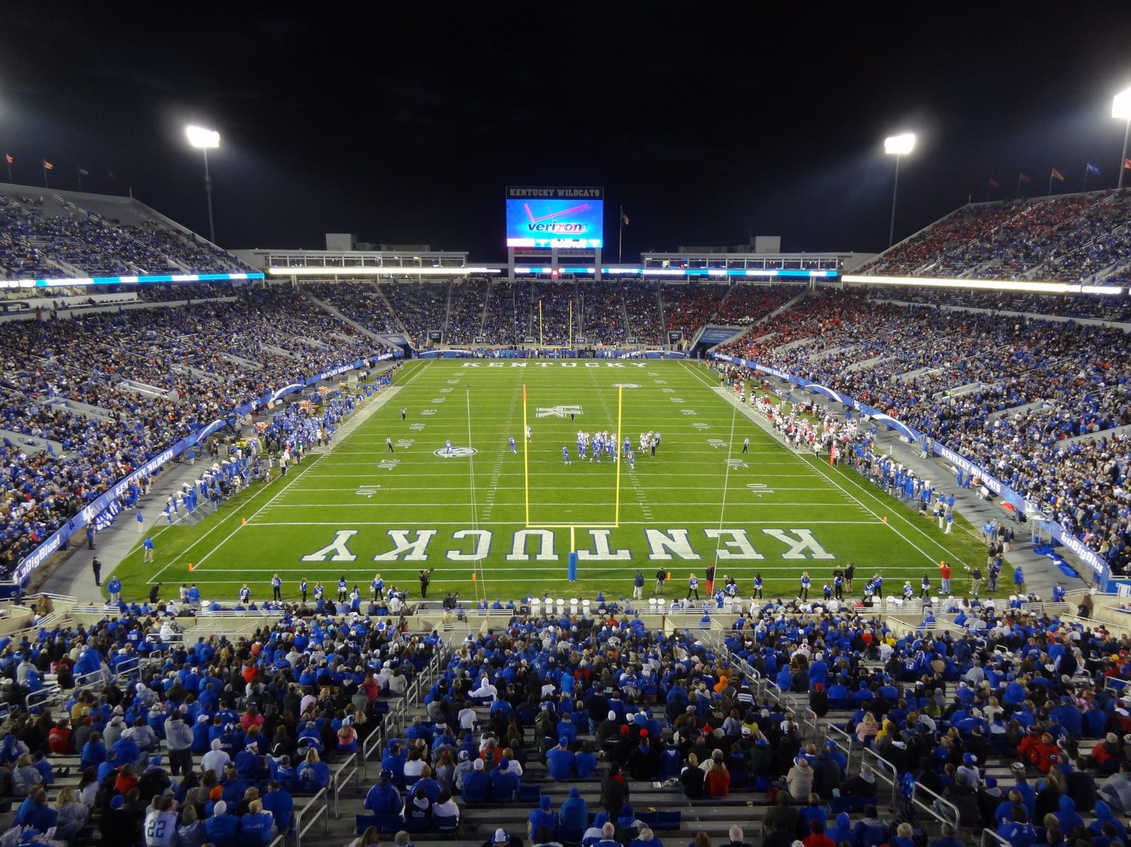 Kroger Field packed at night, Lexington